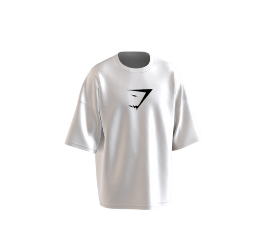 GYM SHARK HYPED WHITE OVERSIZED TEE